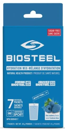 BioSteel High-Performance Sports Hydration Mix (7 Count) -Bauer 630614 CAN 20Biosteel Hydration 20Mix Blue 20Raspberry 7CT Front