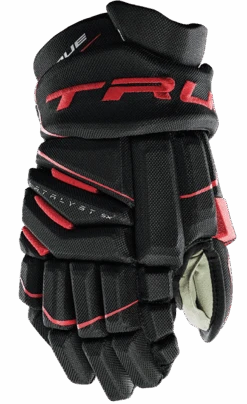 True Hockey True Catalyst 5X Junior Hockey Gloves -Bauer CT5xGlove Black Red