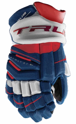 True Hockey True Catalyst 9X Junior Hockey Gloves 12 True Hockey True Catalyst 9X Junior Hockey Gloves -Bauer CT9xGlove Red White Blue
