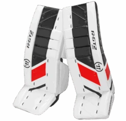 Warrior Ritual GT2 Junior Goalie Pads (w/ Knee Pads) -Bauer warrior ritual gt2 junior goalie pads white black red